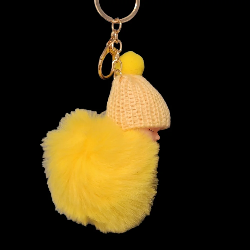 Keychain Cute Fluffy Plush Mini Doll Keychain For Women Bags Key Ring Gift Decor